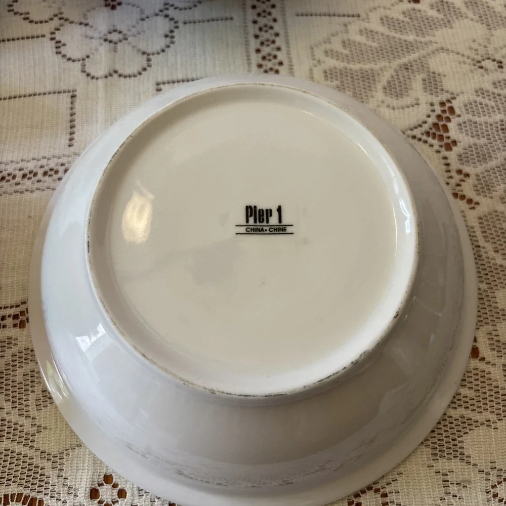 Pier 1 Imports White Glaze Nesting Mixing Bowls ~ Set of 4